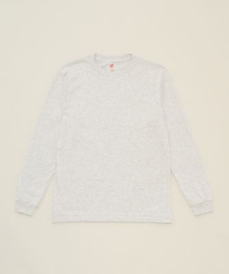 ＜ヘインズ/Hanes＞ PREMIUM CREW NECK POCKET LONG(HM4-L002) 060・ヘザーグレー 【三越・伊勢丹/公式】