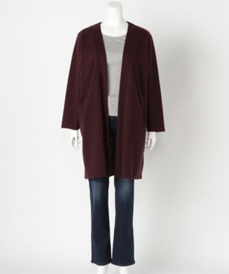 【SALE（伊勢丹）】＜サブストリート マイスタンダード/SAB STREET MY STANDARD＞ 大きいサイズ ロングカーディガン(33-60-0368)(クローバープラス) ワイン(70) 【三越・伊勢丹/公式】