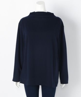 【SALE（伊勢丹）】＜サブストリート マイスタンダード/SAB STREET MY STANDARD＞ 大きいサイズ <CAPTURE>ボトルネック重ね着風カット アンド ソーン(33-61-0380)(クローバープラス) ネイビー(40) 【三越・伊勢丹/公式】