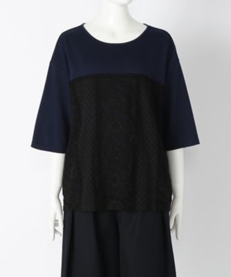 【SALE（伊勢丹）】＜サブストリート マイスタンダード/SAB STREET MY STANDARD＞ 大きいサイズ <CAPTURE>丸首カット アンド ソーン(33-61-0381)(クローバー) ネイビー（40） 【三越・伊勢丹/公式】