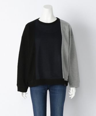 【SALE（伊勢丹）】＜サブストリート マイスタンダード/SAB STREET MY STANDARD＞ 大きいサイズ ミニ裏毛カット アンド ソーン(33-61-0376)(クローバープラス) クロ(00) 【三越・伊勢丹/公式】