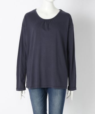 【SALE（伊勢丹）】＜サブストリート マイスタンダード/SAB STREET MY STANDARD＞ 大きいサイズ バックシャンプルオーバー(33-61-0393)(クローバー) ネイビー(40) 【三越・伊勢丹/公式】