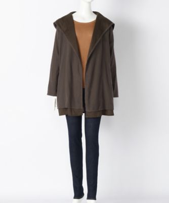 【SALE（伊勢丹）】＜サブストリート マイスタンダード/SAB STREET MY STANDARD＞ 大きいサイズ 着流しローンコーディガン(33-73-8852)(クローバー) チャイロ(20) 【三越・伊勢丹/公式】