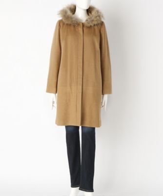 【SALE（伊勢丹）】＜サブストリート マイスタンダード/SAB STREET MY STANDARD＞ 大きいサイズ <Bleu tango>メルトビーバーコート(33-70-8856)(クローバー) オウドイロ(21) 【三越・伊勢丹/公式】