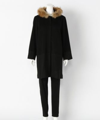 【SALE（伊勢丹）】＜サブストリート マイスタンダード/SAB STREET MY STANDARD＞ 大きいサイズ <Bleu Tango>メルトンビーバーウールコート(33-70-8857)(クローバープラス) クロ(00) 【三越・伊勢丹/公式】