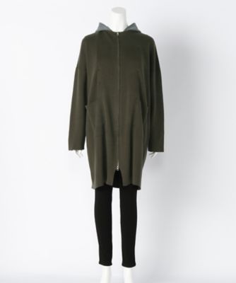 ＜サブストリート マイスタンダード/SAB STREET MY STANDARD＞ 大きいサイズ フード付コーディガン(33-50-0121)(クローバープラス) カーキ(61) 【三越・伊勢丹/公式】