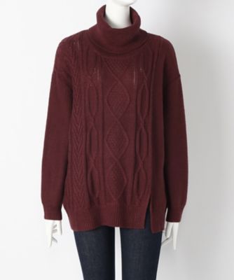 【SALE（伊勢丹）】＜サブストリート マイスタンダード/SAB STREET MY STANDARD＞ 大きいサイズ ケーブル編みニット(33-51-0227)(クローバープラス) ワイン(70) 【三越・伊勢丹/公式】