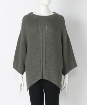 【SALE（伊勢丹）】＜サブストリート マイスタンダード/SAB STREET MY STANDARD＞ 大きいサイズ 袖ゆったりニット(33-51-0281)(クローバー) チャコールグレー(10) 【三越・伊勢丹/公式】