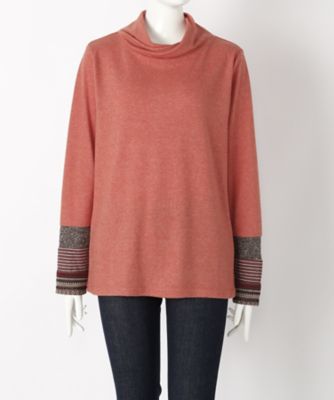 ＜サブストリート マイスタンダード/SAB STREET MY STANDARD＞ 大きいサイズ 袖切り替えタートルカット アンド ソーン(33-61-0433)(クローバー) シュイロ(21) 【三越・伊勢丹/公式】