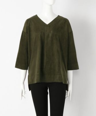 【SALE（伊勢丹）】＜サブストリート マイスタンダード/SAB STREET MY STANDARD＞ 大きいサイズ フェイクスエードブラウス(33-01-5606)(クローバープラス) カーキ(61) 【三越・伊勢丹/公式】