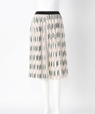 【SALE（伊勢丹）】＜サブストリート マイスタンダード/SAB STREET MY STANDARD＞ 大きいサイズ 柄プリーツスカート(33-14-9498)(クローバー) シロ(03) 【三越・伊勢丹/公式】
