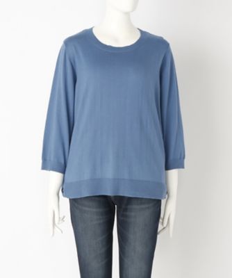 【SALE（伊勢丹）】＜サブストリート マイスタンダード/SAB STREET MY STANDARD＞ 大きいサイズ ニット(33-51-0296)(クローバー) サックス(42) 【三越・伊勢丹/公式】