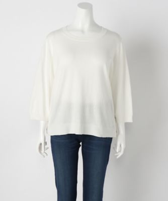 【SALE（伊勢丹）】＜サブストリート マイスタンダード/SAB STREET MY STANDARD＞ 大きいサイズ 布帛付ニットプルオーバー(33-51-0297)(クローバープラス) アイボリー(01) 【三越・伊勢丹/公式】