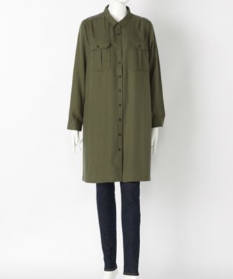【SALE（伊勢丹）】＜サブストリート マイスタンダード/SAB STREET MY STANDARD＞ 大きいサイズ <MKT studio>シャツワンピース(33-30-7777)(クローバー) カーキ(61) 【三越・伊勢丹/公式】