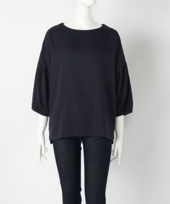 【SALE（伊勢丹）】＜サブストリート マイスタンダード/SAB STREET MY STANDARD＞ 大きいサイズ パフスリーブシフォンブラウス(33-03-5627)(クローバー) ネイビー(40) 【三越・伊勢丹/公式】