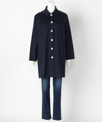 ＜サブストリート マイスタンダード/SAB STREET MY STANDARD＞ 大きいサイズ <Bleu tango>ステンカラーコート(33-71-8880)(クローバープラス) ネイビー(40) 【三越・伊勢丹/公式】