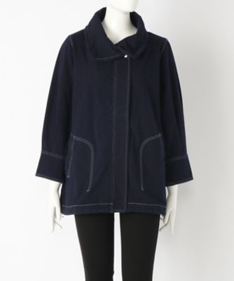 【SALE（伊勢丹）】＜サブストリート マイスタンダード/SAB STREET MY STANDARD＞ 大きいサイズ デニムジャケット(33-26-5191)(クローバー) ネイビー(40) 【三越・伊勢丹/公式】