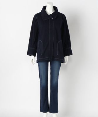 【SALE（伊勢丹）】＜サブストリート マイスタンダード/SAB STREET MY STANDARD＞ 大きいサイズ デニムブルゾン(33-26-5192)(クローバープラス) ネイビー(40) 【三越・伊勢丹/公式】