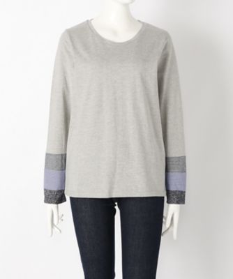 【SALE（伊勢丹）】＜サブストリート マイスタンダード/SAB STREET MY STANDARD＞ 大きいサイズ 袖切り替え丸首カット アンド ソーン(33-61-0482)(クローバー) グレー(10) 【三越・伊勢丹/公式】