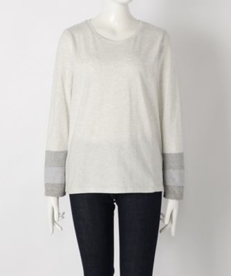 【SALE（伊勢丹）】＜サブストリート マイスタンダード/SAB STREET MY STANDARD＞ 大きいサイズ 袖切り替え丸首カット アンド ソーン(33-61-0482)(クローバー) アイボリー(01) 【三越・伊勢丹/公式】