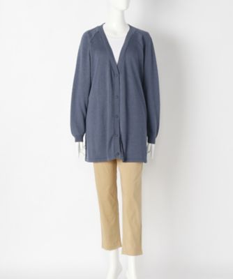 【SALE（伊勢丹）】＜サブストリート マイスタンダード/SAB STREET MY STANDARD＞ 大きいサイズ <Bleu tango>柄付ロングカーディガン(33-50-0314)(クローバープラス) サックス(42) 【三越・伊勢丹/公式】