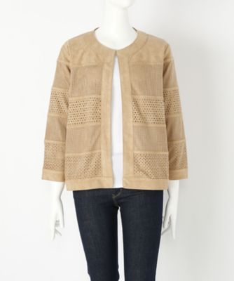 【SALE（伊勢丹）】＜サブストリート マイスタンダード/SAB STREET MY STANDARD＞ 大きいサイズ フェイクスエードジャケット(33-23-5189)(クローバー) キャメル(22) 【三越・伊勢丹/公式】