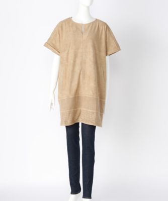 【SALE（伊勢丹）】＜サブストリート マイスタンダード/SAB STREET MY STANDARD＞ 大きいサイズ フェイクスエードチュニックワンピース(33-30-7815)(クローバー) キャメル(22) 【三越・伊勢丹/公式】