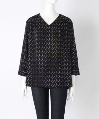【SALE（伊勢丹）】＜サブストリート マイスタンダード/SAB STREET MY STANDARD＞ 大きいサイズ リーフガラブラウス(33-03-5607)(クローバー) アオ(43) 【三越・伊勢丹/公式】