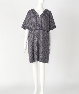 【SALE（伊勢丹）】＜サブストリート マイスタンダード/SAB STREET MY STANDARD＞ 大きいサイズ ナナメ花柄半袖ワンピース(33-30-7801)(クローバー) ネイビー(43) 【三越・伊勢丹/公式】