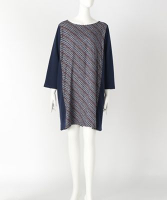 【SALE（伊勢丹）】＜サブストリート マイスタンダード/SAB STREET MY STANDARD＞ 大きいサイズ ナナメ花柄カットワンピース(33-36-7844)(クローバー) ネイビー(43) 【三越・伊勢丹/公式】