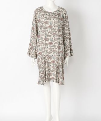 【SALE（伊勢丹）】＜サブストリート マイスタンダード/SAB STREET MY STANDARD＞ 大きいサイズ 袖フリルボタニカルプリントワンピース(33-30-7854)(クローバープラス) シロ(03) 【三越・伊勢丹/公式】