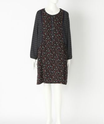 【SALE（伊勢丹）】＜サブストリート マイスタンダード/SAB STREET MY STANDARD＞ 大きいサイズ ドットxフラワーワンピース(33-30-7851)(クローバー) アオ(43) 【三越・伊勢丹/公式】