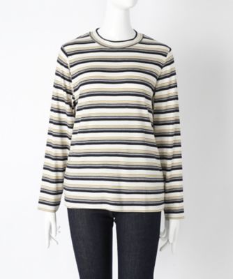【SALE（伊勢丹）】＜サブストリート マイスタンダード/SAB STREET MY STANDARD＞ 大きいサイズ マルチボーダーカット アンド ソーン(33-61-0495)(クローバープラス) ネイビー(46) 【三越・伊勢丹/公式】