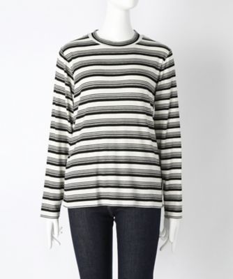 【SALE（伊勢丹）】＜サブストリート マイスタンダード/SAB STREET MY STANDARD＞ 大きいサイズ マルチボーダーカット アンド ソーン(33-61-0495)(クローバープラス) クロ(06) 【三越・伊勢丹/公式】