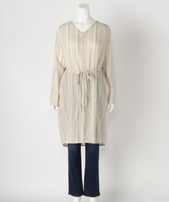 【SALE（伊勢丹）】＜サブストリート マイスタンダード/SAB STREET MY STANDARD＞ 大きいサイズ シャーリングストライプシャツワンピース(33-30-7806)(クローバープラス) ベージュ(23) 【三越・伊勢丹/公式】