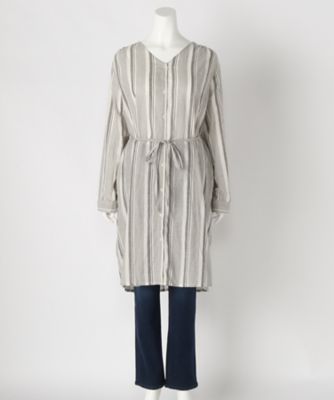 【SALE（伊勢丹）】＜サブストリート マイスタンダード/SAB STREET MY STANDARD＞ 大きいサイズ シャーリングストライプシャツワンピース(33-30-7806)(クローバープラス) グレー(03) 【三越・伊勢丹/公式】