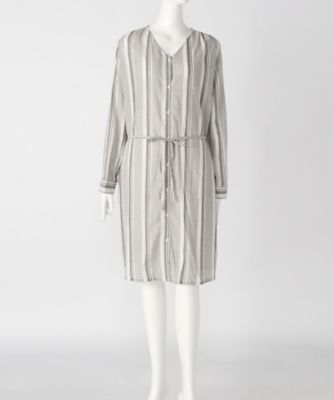 【SALE（伊勢丹）】＜サブストリート マイスタンダード/SAB STREET MY STANDARD＞ 大きいサイズ シャーリングストライプシャツワンピース(33-30-7805)(クローバー) シロｘクロ(03) 【三越・伊勢丹/公式】