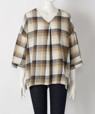 【SALE（伊勢丹）】＜サブストリート マイスタンダード/SAB STREET MY STANDARD＞ 大きいサイズ ブリーチチェックブラウス(33-03-5625)(クローバー) キイロ(53) 【三越・伊勢丹/公式】