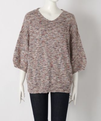 【SALE（伊勢丹）】＜サブストリート マイスタンダード/SAB STREET MY STANDARD＞ 大きいサイズ ミックスニット(33-54-0303)(クローバー) アカ(30) 【三越・伊勢丹/公式】