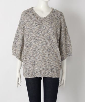 【SALE（伊勢丹）】＜サブストリート マイスタンダード/SAB STREET MY STANDARD＞ 大きいサイズ ミックスニット(33-54-0303)(クローバー) ネイビー(40) 【三越・伊勢丹/公式】