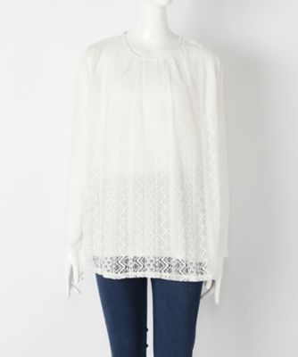 【SALE（伊勢丹）】＜サブストリート マイスタンダード/SAB STREET MY STANDARD＞ 大きいサイズ チュールカット アンド ソーン(33-61-0490)(クローバー) オフホワイト(01) 【三越・伊勢丹/公式】
