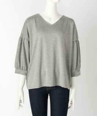 【SALE（伊勢丹）】＜サブストリート マイスタンダード/SAB STREET MY STANDARD＞ 大きいサイズ Vネックカット アンド ソーン(33-61-0492)(クローバー) 杢グレー(10) 【三越・伊勢丹/公式】