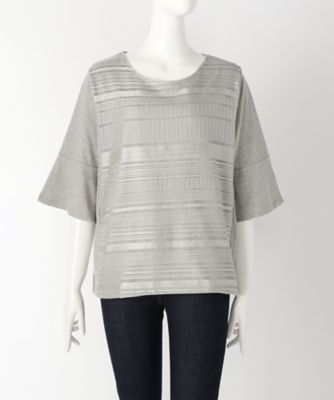 【SALE（伊勢丹）】＜サブストリート マイスタンダード/SAB STREET MY STANDARD＞ 大きいサイズ レースx天竺カット アンド ソーン(33-64-0496)(クローバー) グレー(10) 【三越・伊勢丹/公式】