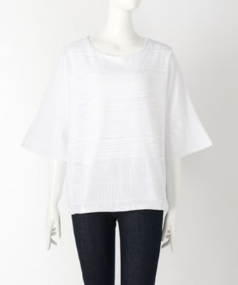 【SALE（伊勢丹）】＜サブストリート マイスタンダード/SAB STREET MY STANDARD＞ 大きいサイズ レースx天竺カット アンド ソーン(33-64-0496)(クローバー) シロ(01) 【三越・伊勢丹/公式】