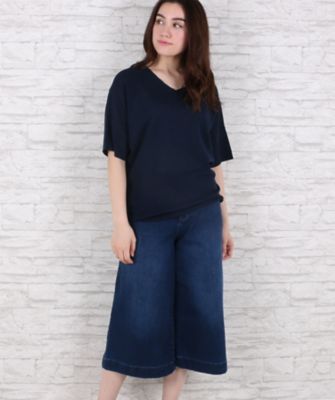 【SALE（伊勢丹）】＜サブストリート マイスタンダード/SAB STREET MY STANDARD＞ 大きいサイズ 麻タッチドルマンニット(33-54-0339)(クローバープラス) ネイビー(40) 【三越・伊勢丹/公式】