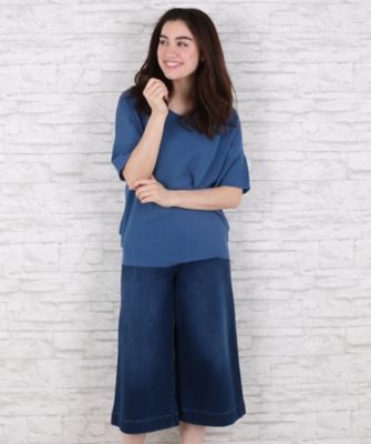 【SALE（伊勢丹）】＜サブストリート マイスタンダード/SAB STREET MY STANDARD＞ 大きいサイズ 麻タッチドルマンニット(33-54-0339)(クローバープラス) ブルー(41) 【三越・伊勢丹/公式】