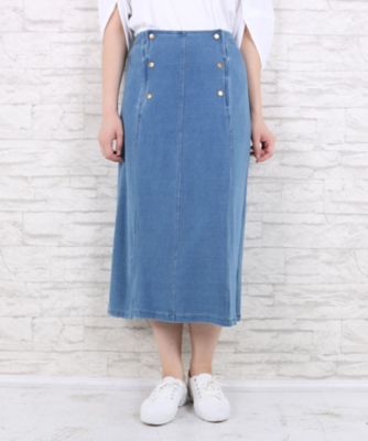 【SALE（伊勢丹）】＜サブストリート マイスタンダード/SAB STREET MY STANDARD＞ 大きいサイズ ストレッチデニムタイトスカート(33-14-9520)(クローバー) ブルー(42) 【三越・伊勢丹/公式】