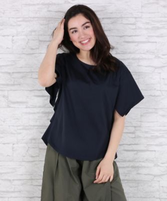 【SALE（伊勢丹）】＜サブストリート マイスタンダード/SAB STREET MY STANDARD＞ 大きいサイズ シルケットサイドタックプルオーバー(33-64-0501)(クローバー) ネイビー(40) 【三越・伊勢丹/公式】