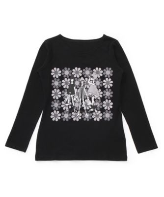 <ALENKA my favorite RUNE>長袖Tシャツ RUNE GIRL 花プリント al05511913 ブラック 【三越・伊勢丹/公式】