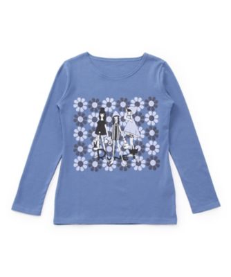 <ALENKA my favorite RUNE>長袖Tシャツ RUNE GIRL 花プリント al05511913 サックス 【三越・伊勢丹/公式】